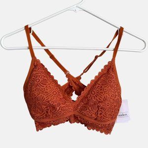 NEW Auden Lightly Lined Lace Bralette Orange Size XS